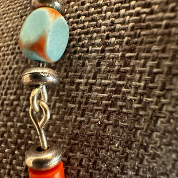 Elegant Silver and Orange Jasper Beaded Necklace - Picture 5 of 7